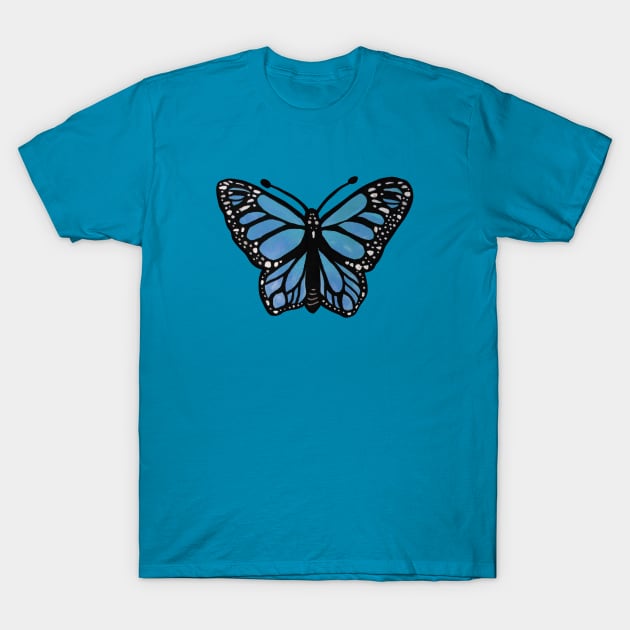 Blue Butterfly T-Shirt by bubbsnugg